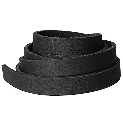(TM) Genuine Leather Strap Leather Strip 1/2 Inch Wide and 72 Inches Long, Black - color: Black, size: 1/2inches_2yards