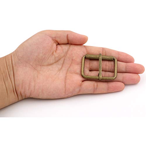 BIKICOCO Roller Buckle, 1-1/2'' x 1'' Heel Rolling Bar Buckles for Bags Leather Webbing Straps - color: Bronze X 20 Pcs