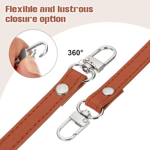 PATIKIL Leather Purse Handle Strap, 2 Pcs 26 Inch Leather Purse Strap Replacement DIY Women Clutch Bag Handbag Top Handle Strap Repair Accessories, Brown - color: Brown, size: 26 Inch