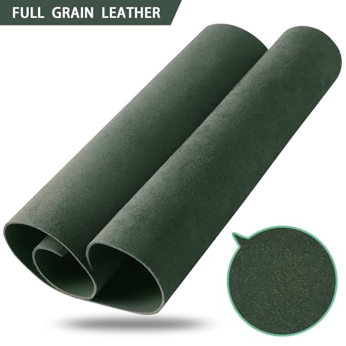 RingSun 24''X24'' Green Leather Sheets for Crafts (2mm), Full Grain Leather Tooling Leather - color: Green, size: 24''X24''