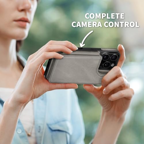 DJDUCK Designed for iPhone 16 Pro Max Case Wallet with Card Holder, [Magnetic Clasp Cover] [RFID Blocking Leather Protection] Shockproof Women Men Cases 6.9 Inch for Apple 16 Pro Max Grey - color: Grey