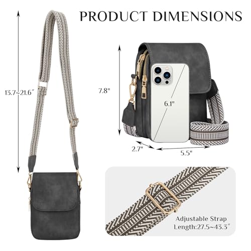 Fashion Small Crossbody Bags for Women Trendy Designer Cell Phone Purses - color: Darkgrey