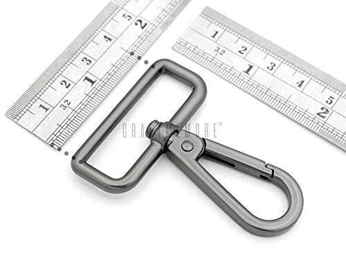 CRAFTMEMORE Matte Black Snap Hook Swivel Lobster Clasps Metal Push Gate Purse Clip Accessories SC21 (1-1/2 Inches, 2 Pack) - size: 1-1/2 Inches