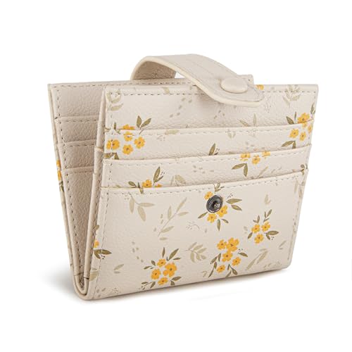 Montana West X Wrangler Womens Small Wallet Bifold Cute Wallet for Girls RFID Money Organizers with Zipper Coin Pocket - color: Beige-Floral