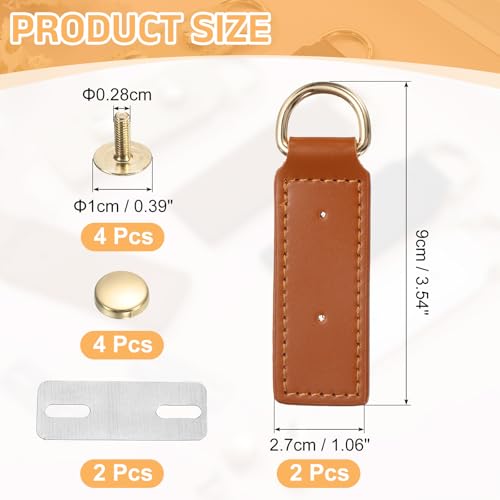 uxcell D Ring Buckle with Screws, Bag Side Clip Buckle Detachable Leather Purse Clasp Connector - color: Brown