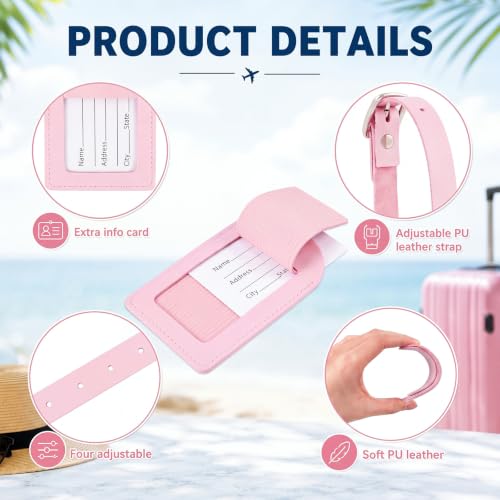 Hillban 50Pcs Leather Luggage Tags for Suitcase,Wedding Favors - color: Colorful
