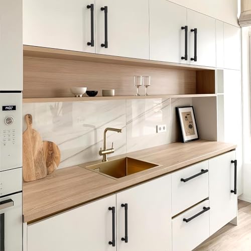 10 Pack Matte Black Cabinet Pulls 6.3 Inch(160mm) Kitchen Cabinet Handles Cabinet Hardware for Drawer Pulls - color: Matte Black, size: 6.3" Hole Center