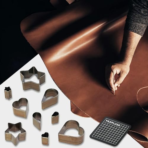 9 Pcs Leather Hole Cutter Set, 9 Sizes Teardrop Shaped Cutting Dies Tool, Cutting Mold Punching Die Set for DIY Craft, Leather Cutter Hollow Punching with Box - style: 9 Pcs Teardrop