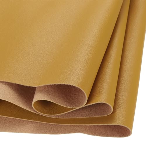 DMiotech 1 Pack 8 Inch x 53 Inch Faux Leather Sheet Furniture Cover Fabric Skin Yellow PU Leather Roll for Handmade DIY Craft Projects - color: Yellow, size: 8 Inch x 53 Inch