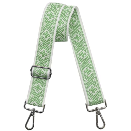 Purse Strap Bag Straps 1.5" Wide Adjustable Replacement Long Crossbody for Thick Shoulder Bags Canvas Handbags - color: Silver Hardware-1203-green