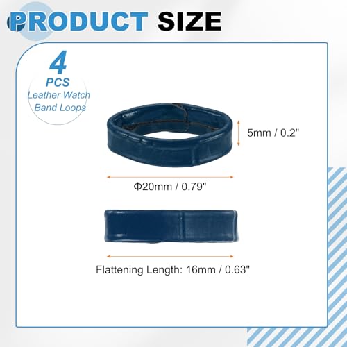 HARFINGTON Leather Watch Band Loops Replacement Watch Strap Holder Retainer Wristwatch Strap Fastener Rings for Wristband - color: Blue, size: 16mm