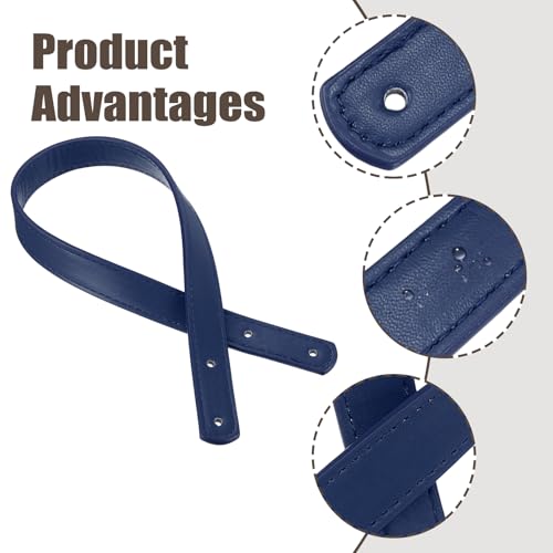 MECCANIXITY 2pcs 18 Inch (45cm) PU Leather Purse Handle, Sew On Shoulder Purse Straps Handbag Belt Band Bag Handle Bag Strap Replacement for Wallet Tote Making, Dark Blue - color: Dark Blue, size: 18 Inch