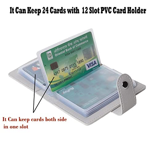 Stealodeal PU Leather Card Holder – Multi-Compartment Organizer for Debit/Credit/ATM Cards (Unisex Design) (Grey) - color: Grey