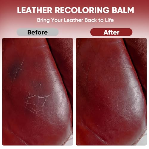 Leather Recoloring Balm - Scratch Repair & Color Restore Kit for Faded Leather, Leather Couch & Car Seats - 10OZ Leather Restorer Balm for Furniture, Auto Interior, Vinyl, Accessories (Maroon) - color: Maroon, size: 10 OZ