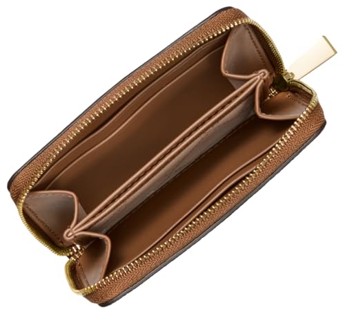 Michael Kors Jet Set Small Zip Around Card Case, Gold-Tone Hardware/Luggage - color: Gold-tone Hardware/Luggage