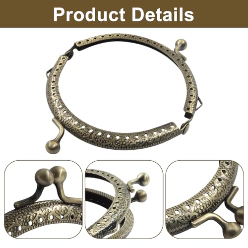 Rierdge 12 PCS Metal Purse Frame | Purse Clasp Frame, For DIY Purses, Clutches & Wallets