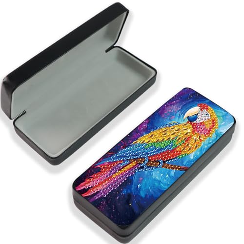 Diamond Painting Eye Glasses Case - color: Parrot 1