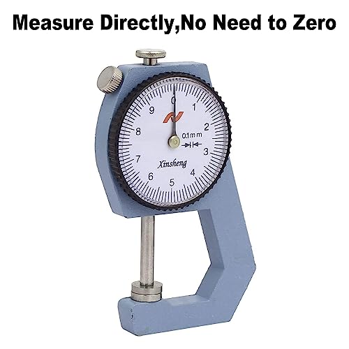 Utoolmart Dial Thickness Gauge, Flat Head Thickness, 0-20mm Tester Dial Measuring Tool for Paper Leather Cloth Paper, Film, Wire 1 Pcs - size: C-04 0-20mm