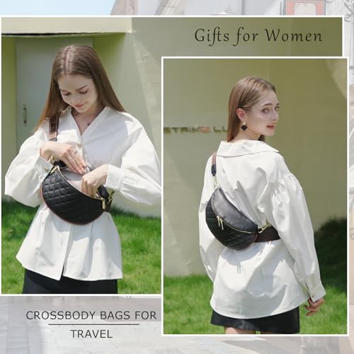 Genuine Leather Crossbody Bum Bags for Women Anti-theft Travel Fanny Pack - color: 090 Apricot