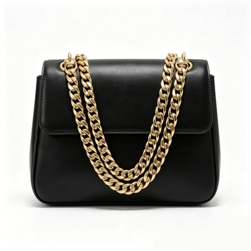 23.6" Gold Purse Chain Strap Replacement for Shoulder Underarm Bag Handbags | DIY Iron Flat Chain Strap with Metal Buckle Replacement for Purse, Underarm Bag Shoulder Bag Handbags - color: Gold, size: 23.6"