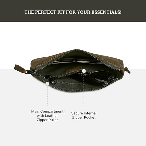 Leather Wristlet Wallet for Women Clutch Handbag Purse with Cell Phone Slot | Genuine Top Grain Leather, 8 Credit Card Slots, Detachable Strap, YKK Zipper, Gifts for Women - color: Coffee Crazy Horse