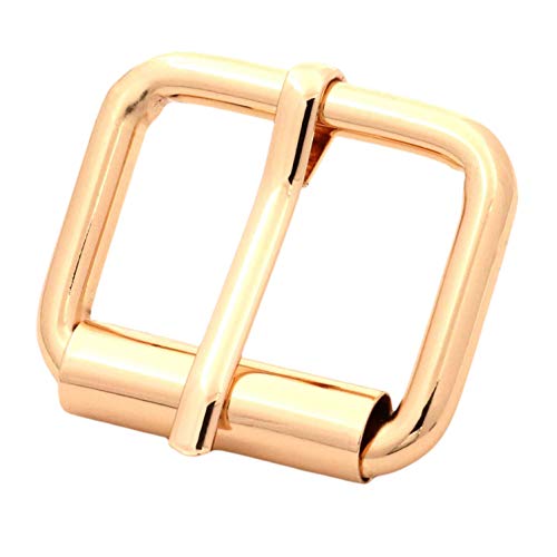 BIKICOCO Roller Buckle, 1'' x 3/4'' Heel Rolling Bar Buckles for Bags Leather Webbing Straps, Light Gold - Pack of 20 - color: Light Gold X 20 Pcs