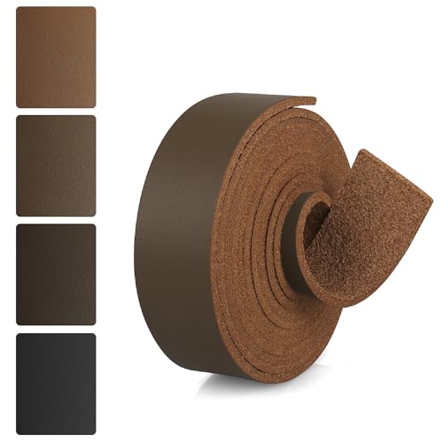 JinRuiKJ Top Grain Leather Strap - 1 Inch Wide 72 Inches Long Brown Leather Strips - Very Suitable for DIY Arts & Craft Projects, Traction Ropes, Bag Straps, Furniture Handles - color: Brown, size: 1''x72'' (2.5x182cm)