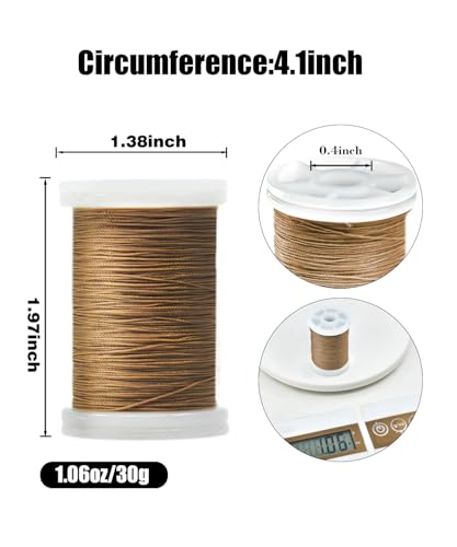 Heavy Duty Upholstery Thread,3 Spools Durable Bonded Nylon, High-Strength & Fade-Resistant, 218 Yds/Spool for Sewing Machines, Leather, Denim, DIY Crafts | Khaki - color: Khaki