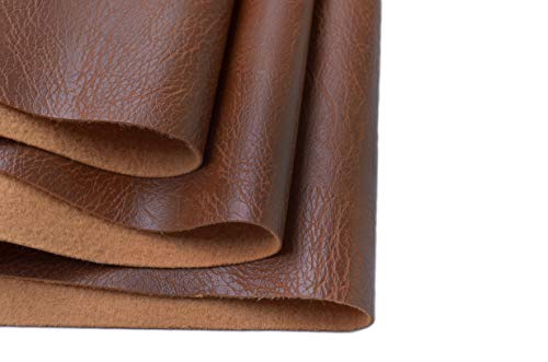 Wento Thick Faux Leather Fabric Soft Skin Grain PU Leather for Furniture Cover Reupholster Sofa Chairs Cushions (5 Yards, Brown) - color: Brown, size: 5 Yards (54" x 180")