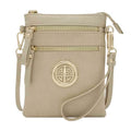 Small Multi Zipper Pockets Crossbody Bag with Detachable Wristlet - color: Brick