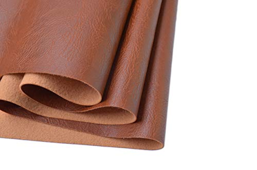 Wento Thick Faux Leather Fabric Soft Skin Grain PU Leather for Furniture Cover Reupholster Sofa Chairs Cushions Vinyl Upholstery (1 Yard, Cinnamon Brown) - color: Cinnamon Brown, size: 1 Yard (54" x 36")