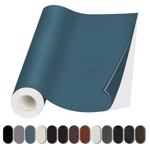 Leather Repair Patches, Self Adhesive Vinyl for Couches Furniture - color: Blue, size: 3.5X79 inch