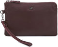 Leather Wristlet Wallet for Women Clutch Handbag Purse with Cell Phone Slot | Genuine Top Grain Leather, 8 Credit Card Slots, Detachable Strap, YKK Zipper, Gifts for Women - color: Burgundy Nappa