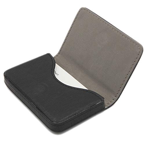 AI-DEE RFID Blocking Wallet - Minimalist Leather Business Credit Card Holder - Black2 - color: Black texture
