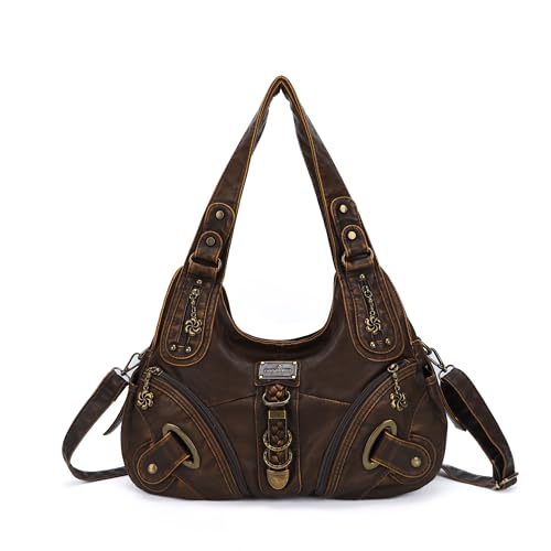Angelkiss Hobo Purses and handbags for Women Satchel Handbag Women Purses Large Daily Shoulder Bags - color: 801brown