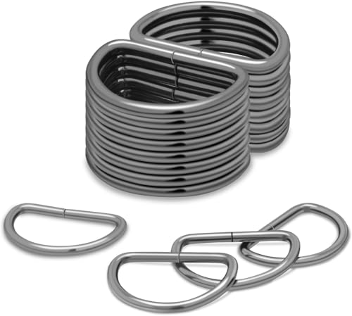 Metal Belt Buckle Hardware Set, 36 Pieces, 1-1/2 Inch, D-Rings and Slide Buckles, Rectangle Ring - color: Black Gun