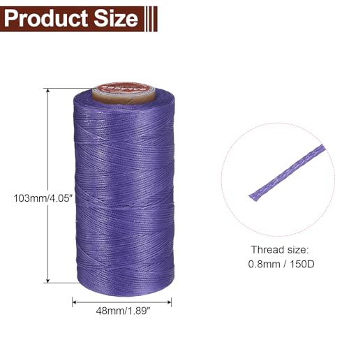 uxcell Flat Leather Sewing Waxed Thread, 270m / 295 Yards Polyester Wax String, 150D Wax Stitching Cord for Leather Crafts, Bookbinding, Bracelets Braided, Light Purple - color: Light purple