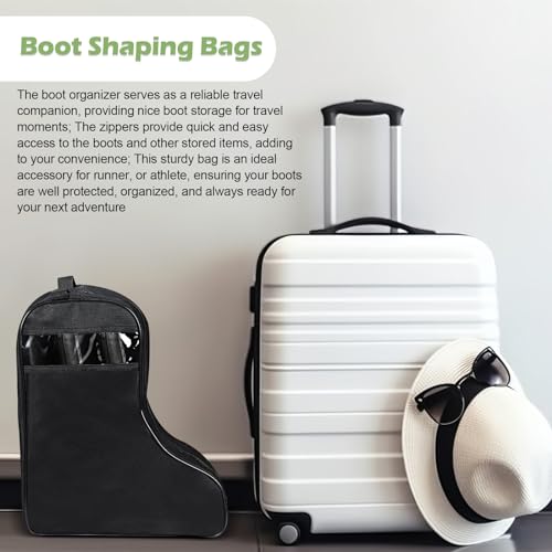 1 Pc Boot Bags for Cowboy Boots Portable Storage Bag for Travel Long Tube Shoes Bags Men Tall Shoe with Handle for Home Travel (Black) - color: Black