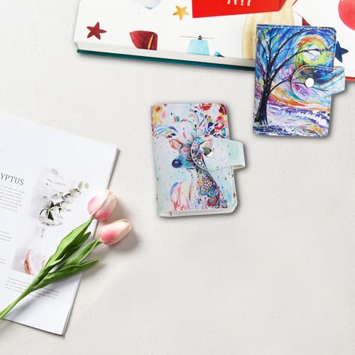 2 Pcs Credit Card Holder and business card holder，Sd Card Holder Each Has 26 Card Organizers, 2024 New Credit Card Holders book for Men and Women. - color: Lucky tree