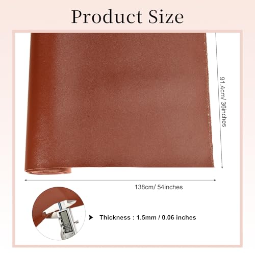 uxcell Marine Vinyl Fabric, 54 Inch 1 Yard Upholstery Faux Leather Soft Waterproof Sheets Fabric for Crafts DIY Sewings Sofa Wallets Handbag Car, Reddish Brown - color: Reddish Brown