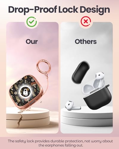 for AirPods 3rd Case with Safety Lock - Cute Cartoon for AirPods 3rd Generation for Women Girls Fashion Stylish Mushroom Pattern Design Kawaii Girly Girlish Hard Protective Cover - color: Aesthetic Mushroom, size: for Airpods 3
