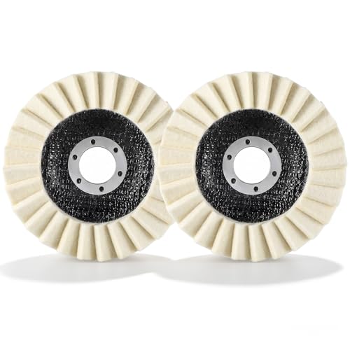 Wool Felt Flap Polishing Disc 2Pcs,Buffing Discs for Angle Grinder 4.5 Inch