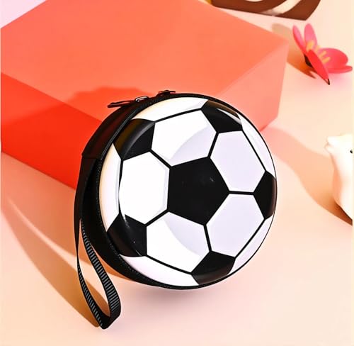 12 Pack Small Soccer Coin Purse with Zipper, Soccer Storage Box Tinplate Coin Purse Set Wallet Bag for Sports Themed, Birthday Party Decoration, Baby Shower, Classroom Prize Candy Organizer