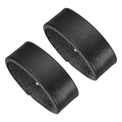 PATIKIL Leather Loop Keeper, Leather Loops Belt Keeper Loops Retainer Straps Replacement, - color: Black, size: 1.5"/1.6"