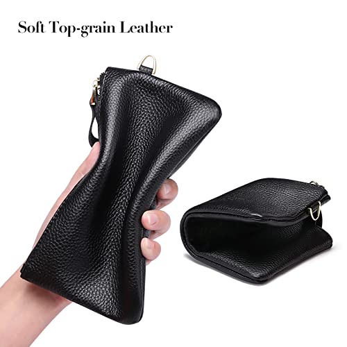 GOIACII Wallets for Women RFID Blocking Ultra Slim Real Leather Credit Card Holder Clutch - color: 1-2020-black