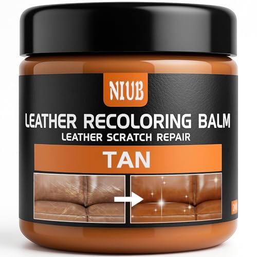 Leather Recoloring Balm, Leather Color Restorer, Tan - color: Tan