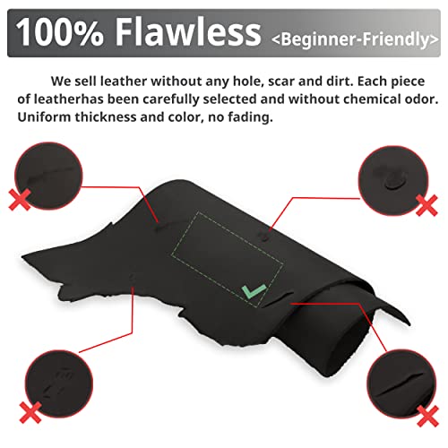 Muse Craft Flawless 12''X24'' 5-6oz Black Full Grain Cowhide Tool Leather - color: Black, size: 12''x24''