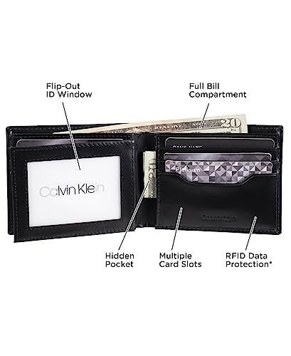 Calvin Klein Men's Wallet Sets-Minimalist Bifold and Card Cases - color: Black Classic - Bifold
