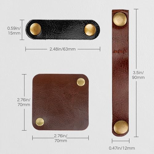 Kanemc 13PCS Leather Cord Organizer,3-Sizes Leather Cord Keeper for Travel