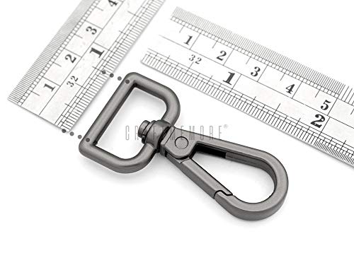 CRAFTMEMORE Matte Black Snap Hook Swivel Lobster Clasps Metal Push Gate Purse Clip Accessories SC21 (3/4 Inch, 2 Pack) - size: 3/4 Inch
